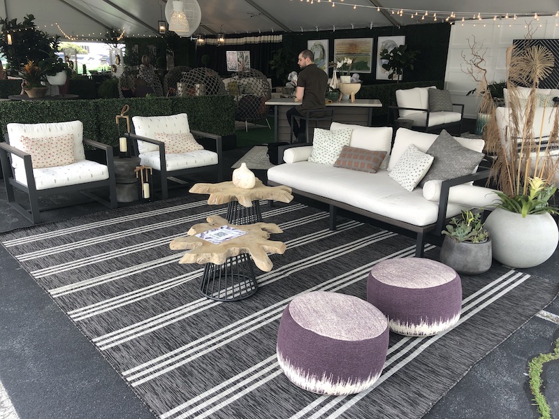 Designer Stacy Garcia included pieces from Nourison, Surya, Unique Loom and Woodbridge Furniture in her space.