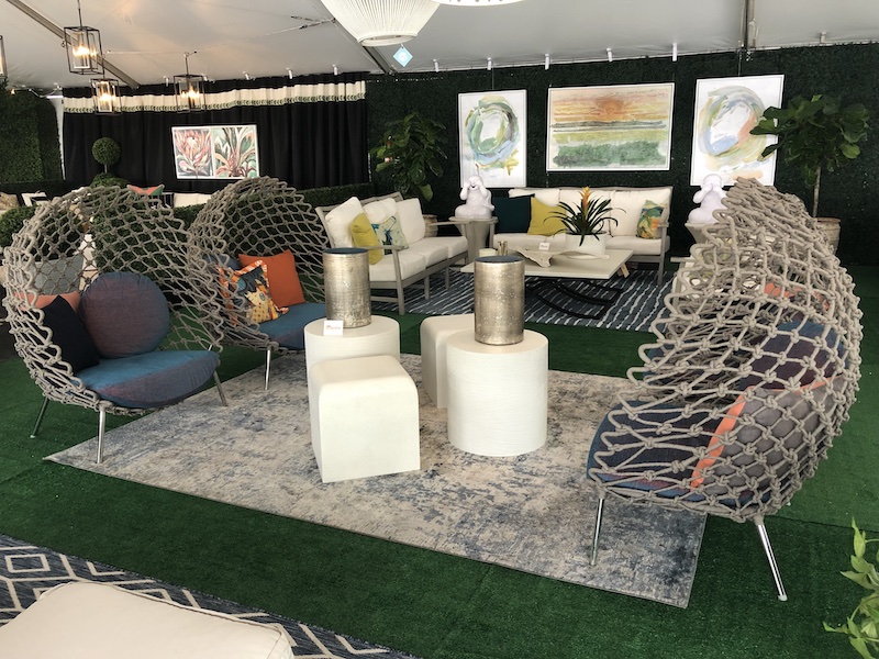The ladies from Allen & James Interiors also selected eye-catching rope weave chairs to their room.