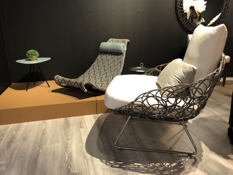 Kenneth Cobonpue added to his distinctive outdoor line this market with the Zoey and Noodle chairs.